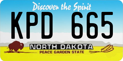 ND license plate KPD665
