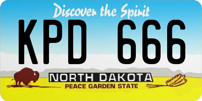 ND license plate KPD666