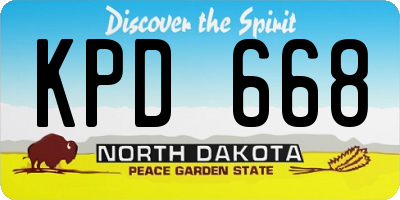 ND license plate KPD668