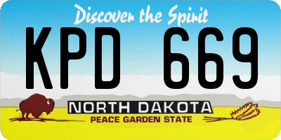ND license plate KPD669