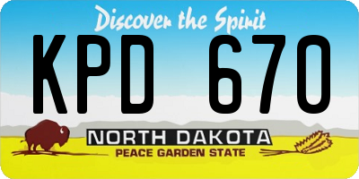 ND license plate KPD670
