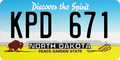 ND license plate KPD671