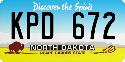 ND license plate KPD672