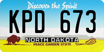 ND license plate KPD673