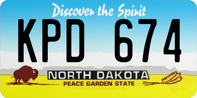 ND license plate KPD674