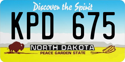 ND license plate KPD675