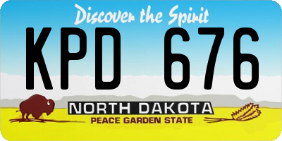 ND license plate KPD676