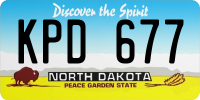 ND license plate KPD677