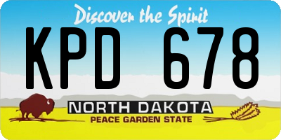 ND license plate KPD678