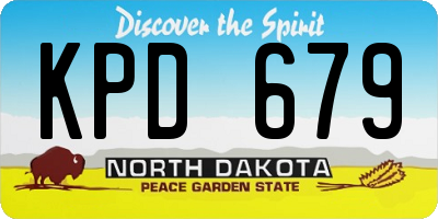 ND license plate KPD679