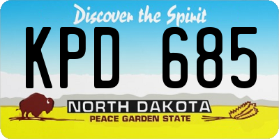 ND license plate KPD685