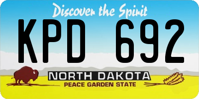 ND license plate KPD692