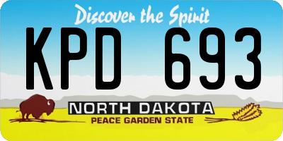 ND license plate KPD693