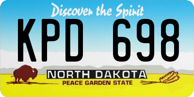 ND license plate KPD698