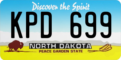 ND license plate KPD699