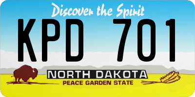ND license plate KPD701