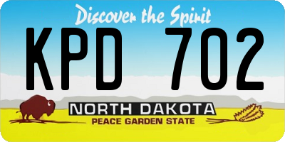 ND license plate KPD702