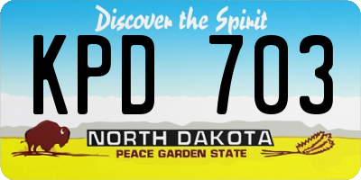ND license plate KPD703