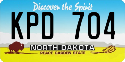 ND license plate KPD704