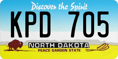ND license plate KPD705
