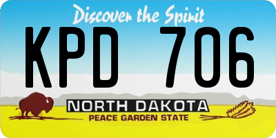 ND license plate KPD706