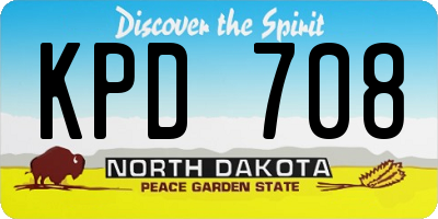 ND license plate KPD708