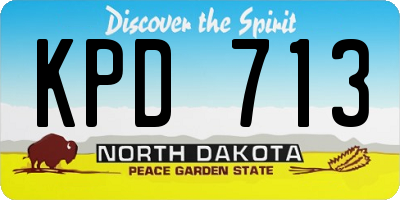 ND license plate KPD713
