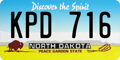 ND license plate KPD716