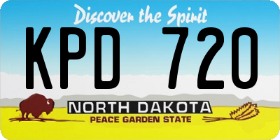 ND license plate KPD720