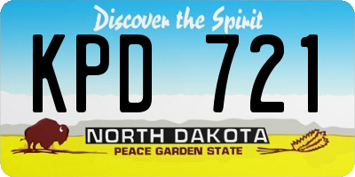ND license plate KPD721
