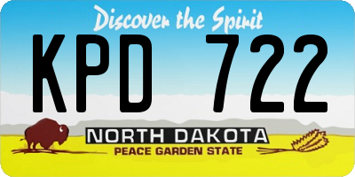 ND license plate KPD722