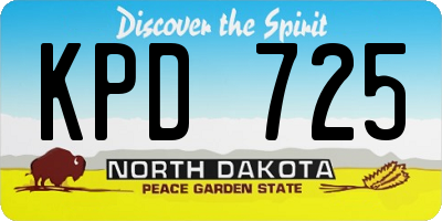 ND license plate KPD725