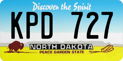 ND license plate KPD727