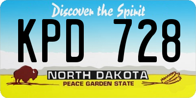 ND license plate KPD728