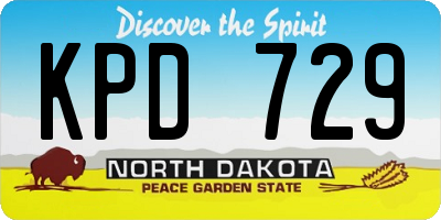 ND license plate KPD729