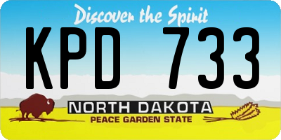 ND license plate KPD733