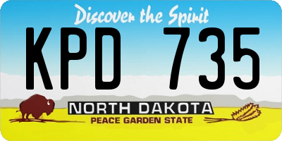 ND license plate KPD735