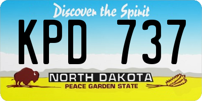 ND license plate KPD737