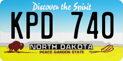 ND license plate KPD740