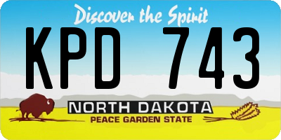 ND license plate KPD743