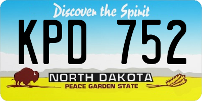 ND license plate KPD752