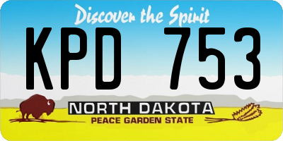 ND license plate KPD753