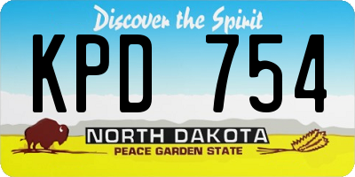 ND license plate KPD754