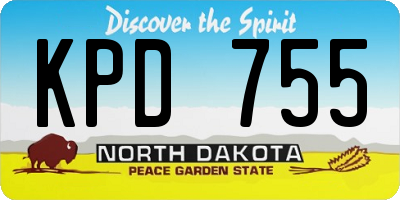 ND license plate KPD755