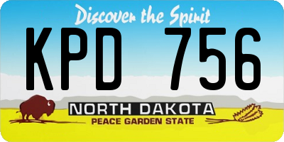 ND license plate KPD756