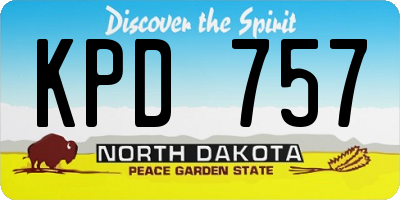ND license plate KPD757
