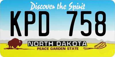 ND license plate KPD758