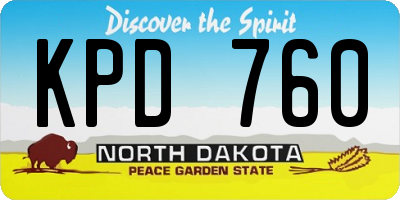 ND license plate KPD760