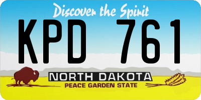 ND license plate KPD761