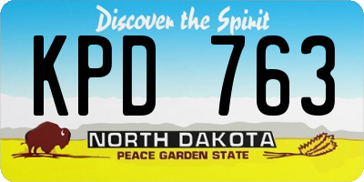 ND license plate KPD763